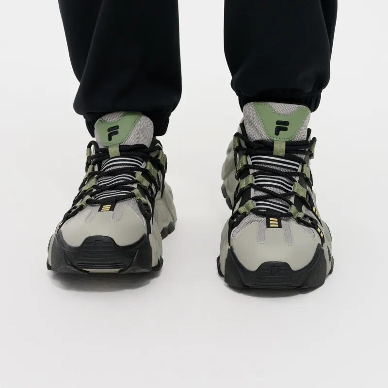 FILA FUSION EXOCET Mountains Shoes Non-slip And Sweat-wicking Low-Top Casual Shoes Men's Soft Willow Silk Gray Black-4