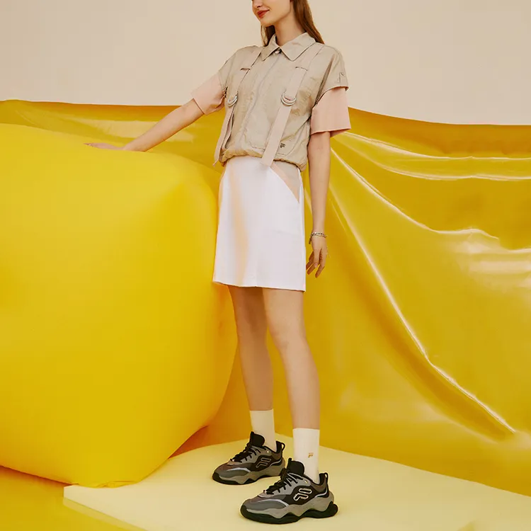FILA FUSION Cheese Sneakers 'Black Grey' Women's-7