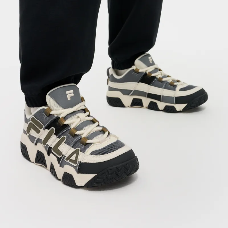 FILA FUSION Barricade Basketball Shoes Men Low Top Rusty Gray/Antique White-4
