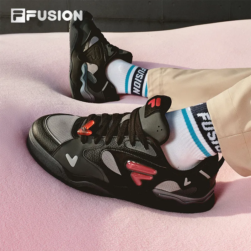 FILA FUSION Kick 2.0 Coverage Anti Slip And Wear Resistant Low Top Skateboard Shoes Men's Black Gray-6
