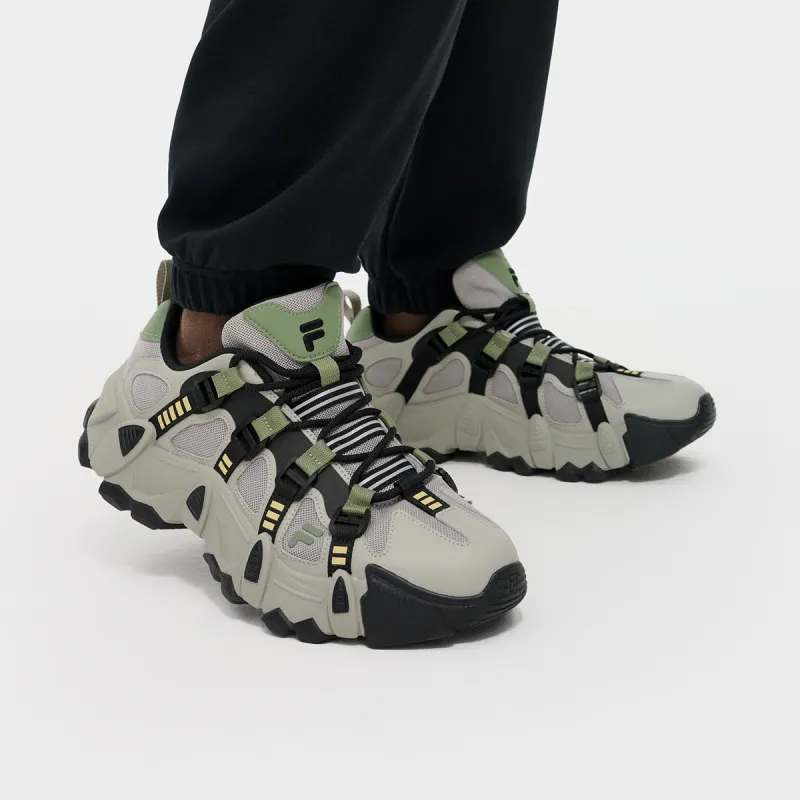 FILA FUSION EXOCET Mountains Shoes Non-slip And Sweat-wicking Low-Top Casual Shoes Men's Soft Willow Silk Gray Black-6
