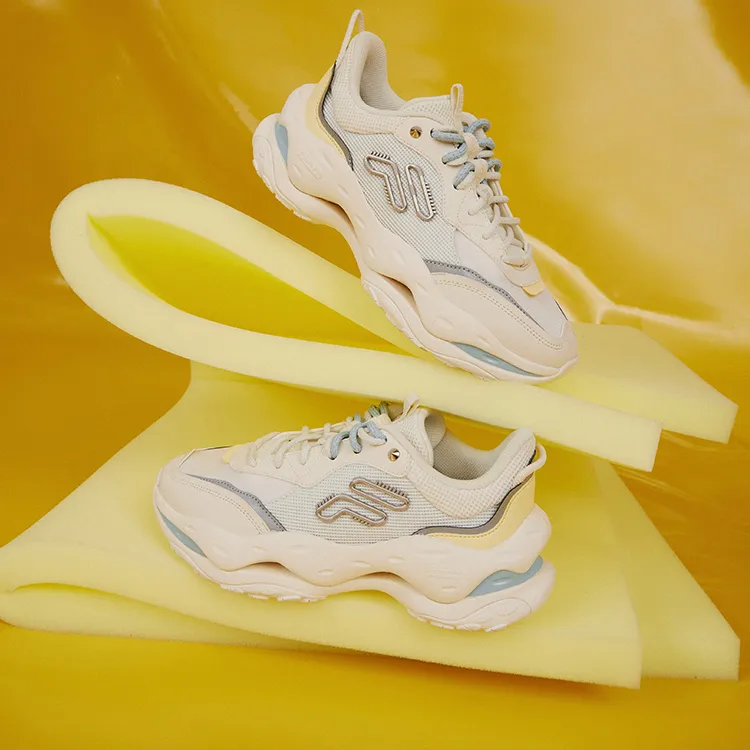 FILA FUSION Cheese Casual Shoes Women's Low Top White-11