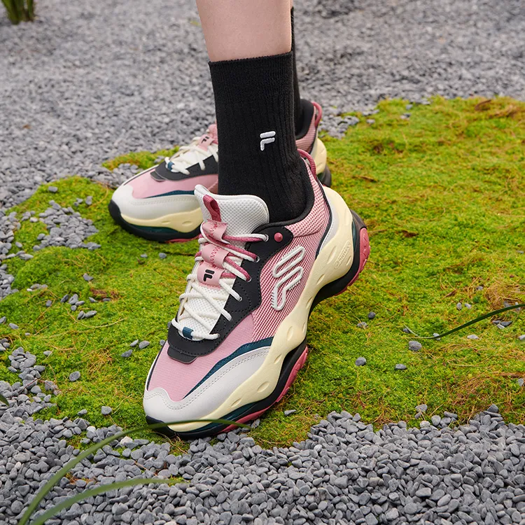FILA FUSION Cheese Sneakers 'Pink White Red' Women's-5