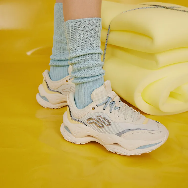 FILA FUSION Cheese Casual Shoes Women's Low Top White-6