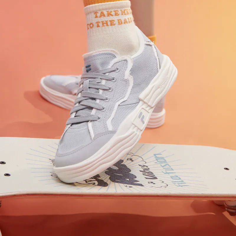 FILA FUSION POP 2 Slip Resistant Low Top Skateboard Shoes Women's Daybreak Gray-8