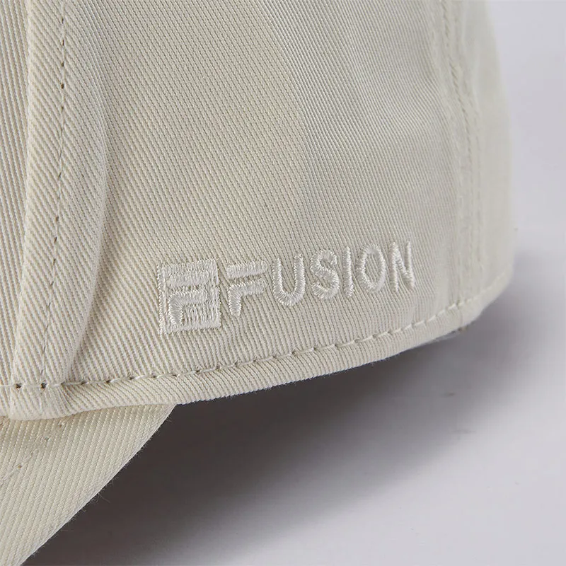 FILA FUSION Cotton Baseball Caps Unisex Tallow White-4
