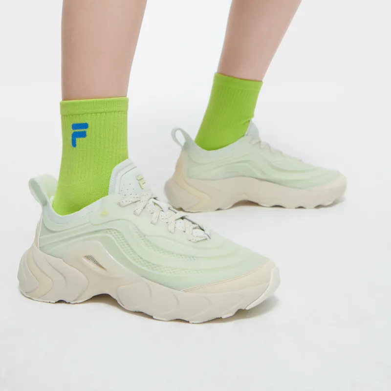 FILA FUSION Ray 4 Anti-Slip Wear-Resistant Low-Top Casual Shoes Women's White Green-8