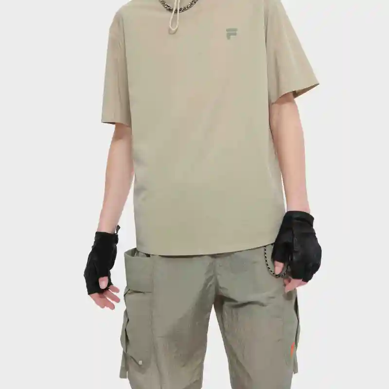 FILA FUSION Casual Shorts Men's Feather Gray green-5