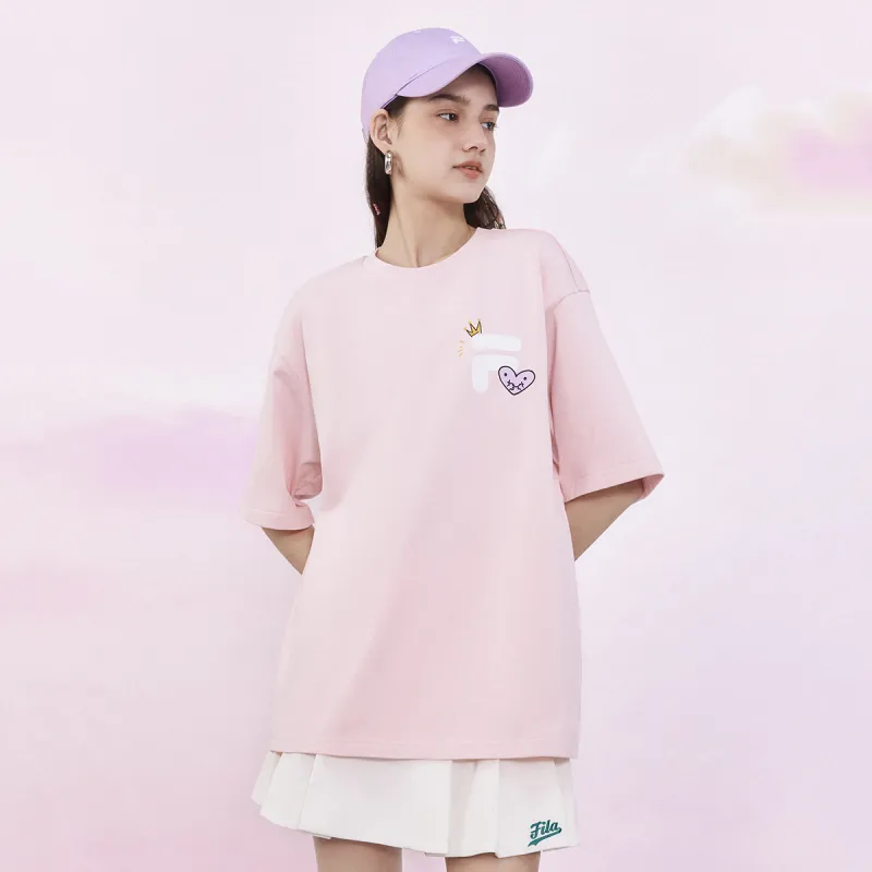 FILA FUSION T Shirt Unisex Lotus Orange Pink-2