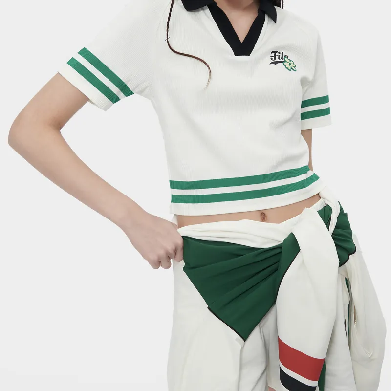FILA FUSION Polo Shirts Women's Cloud White-2