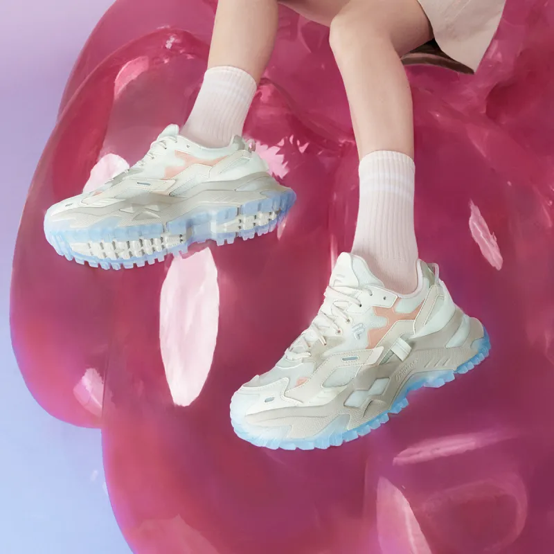 FILA FUSION BIANCO Slip Resistant And Breathable Low Top Casual Shoes Women's White Pink-5