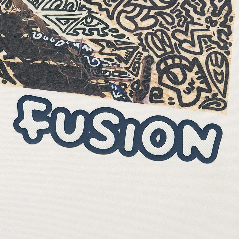 FILA FUSION x MR.DOODLE T Shirt Unisex Cloud White-5