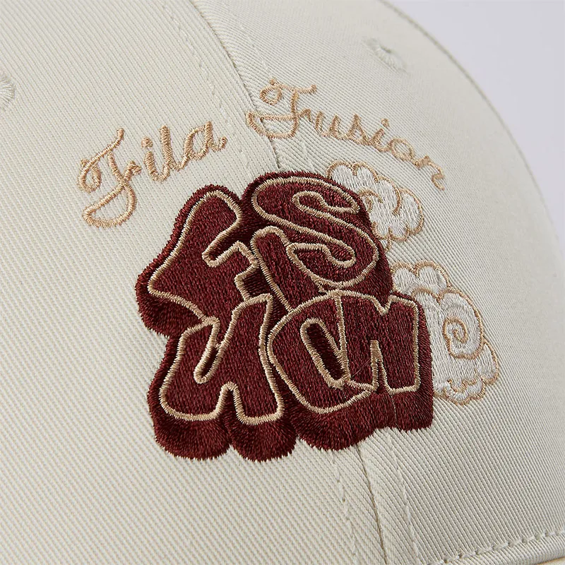 FILA FUSION Cotton Baseball Caps Unisex Limestone White-4