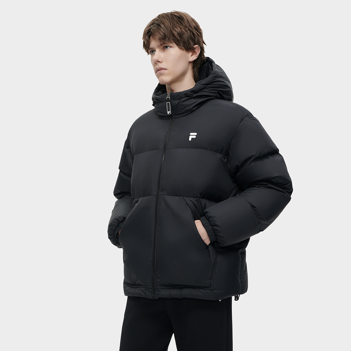 FILA FUSION UNIFORM Down Jackets Men Jet Black - POIZON
