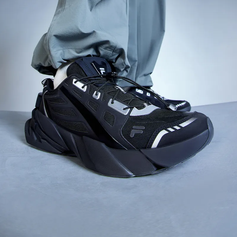 FILA FUSION TI-22 Slip-Resistant Low-Top Casual Shoes Men's Black Silver-6
