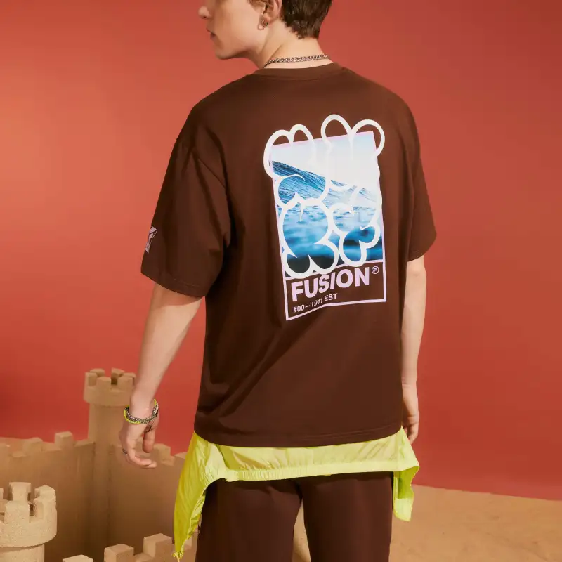 FILA FUSION T Shirt Unisex Dried Milk Umber-5