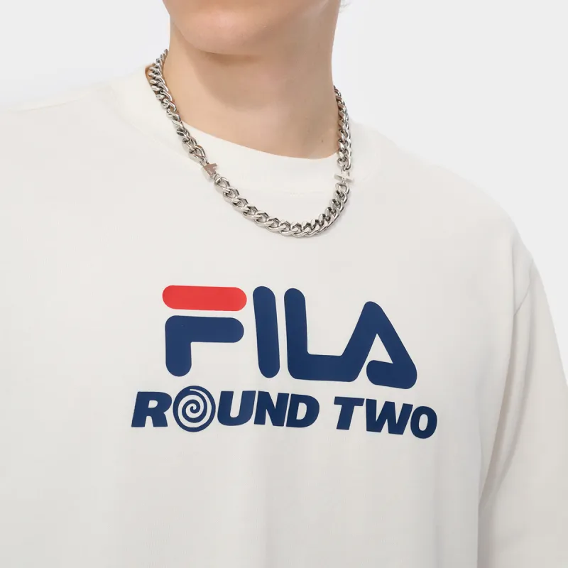 FILA FUSION x Round Two T Shirt Unisex Cloud White-2