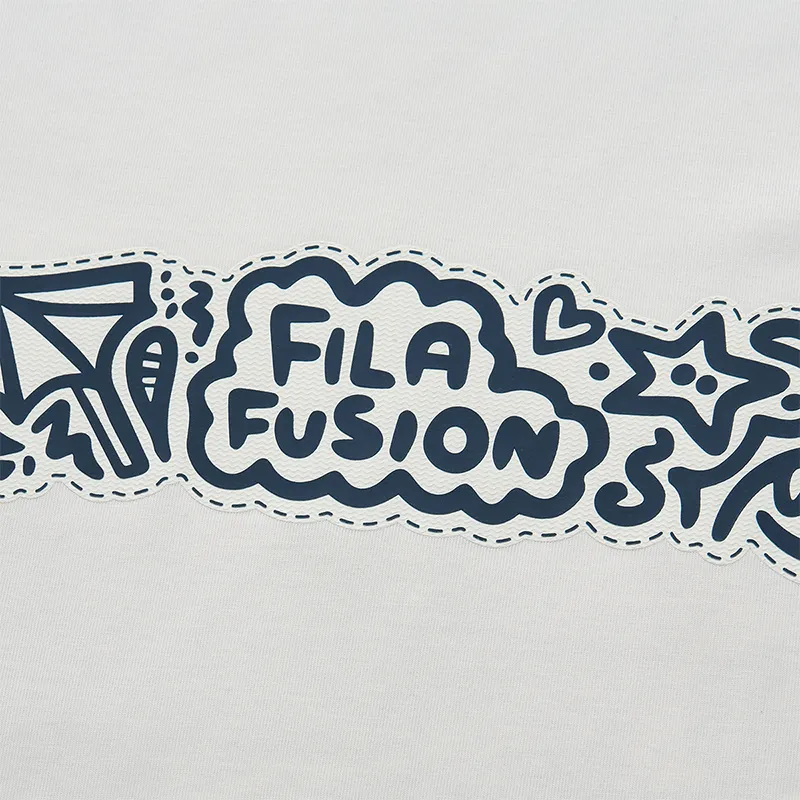 FILA FUSION x MR.DOODLE T Shirt Unisex Cloud White-3