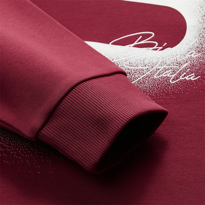 FILA FUSION FOB Series Pullover Sweatshirt Unisex Burgundy With A Hint Of Milk-5