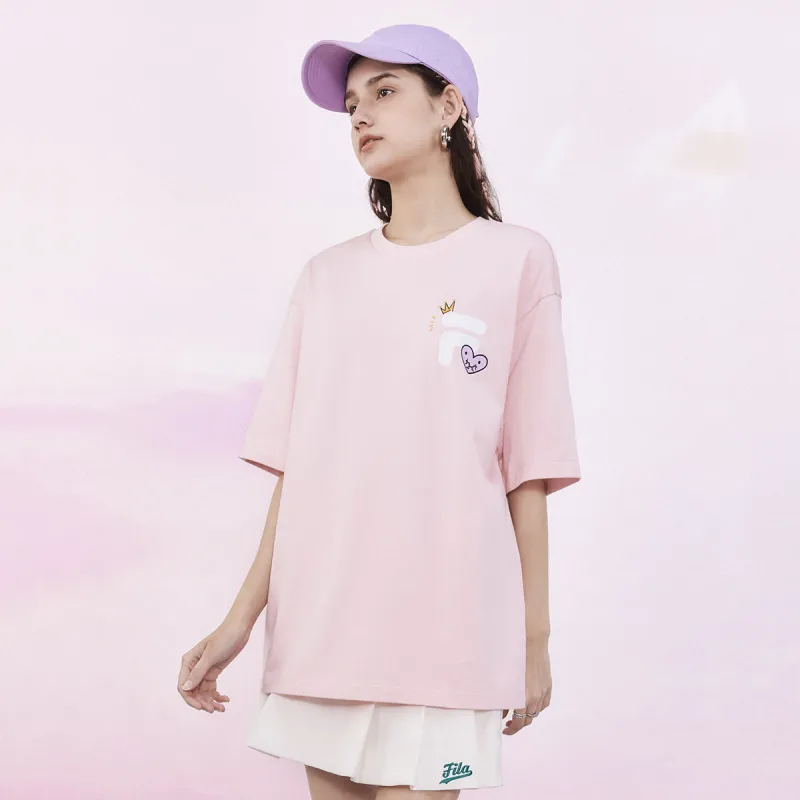 FILA FUSION T Shirt Unisex Lotus Orange Pink-4