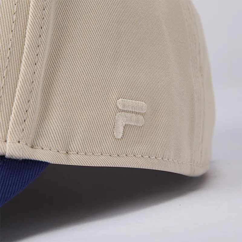 FILA FUSION Cotton Baseball Caps Unisex Light Heather Khaki/Hannibal Blue-4