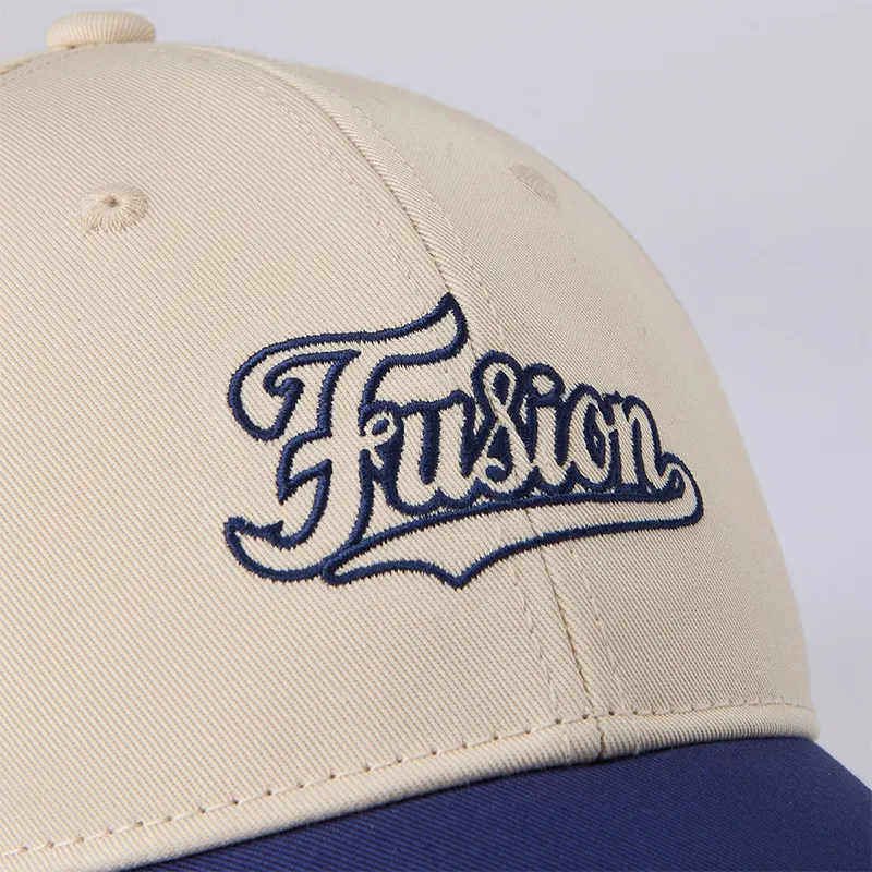 FILA FUSION Cotton Baseball Caps Unisex Light Heather Khaki/Hannibal Blue-3