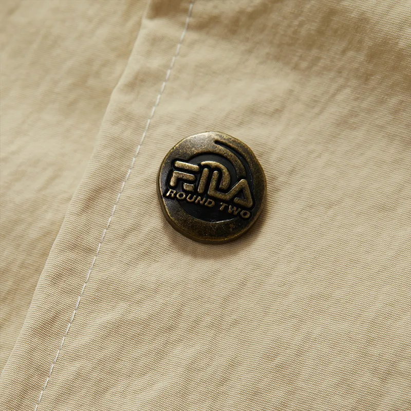 FILA FUSION x Round Two Jackets Coats Men's Beige Repair Color-4