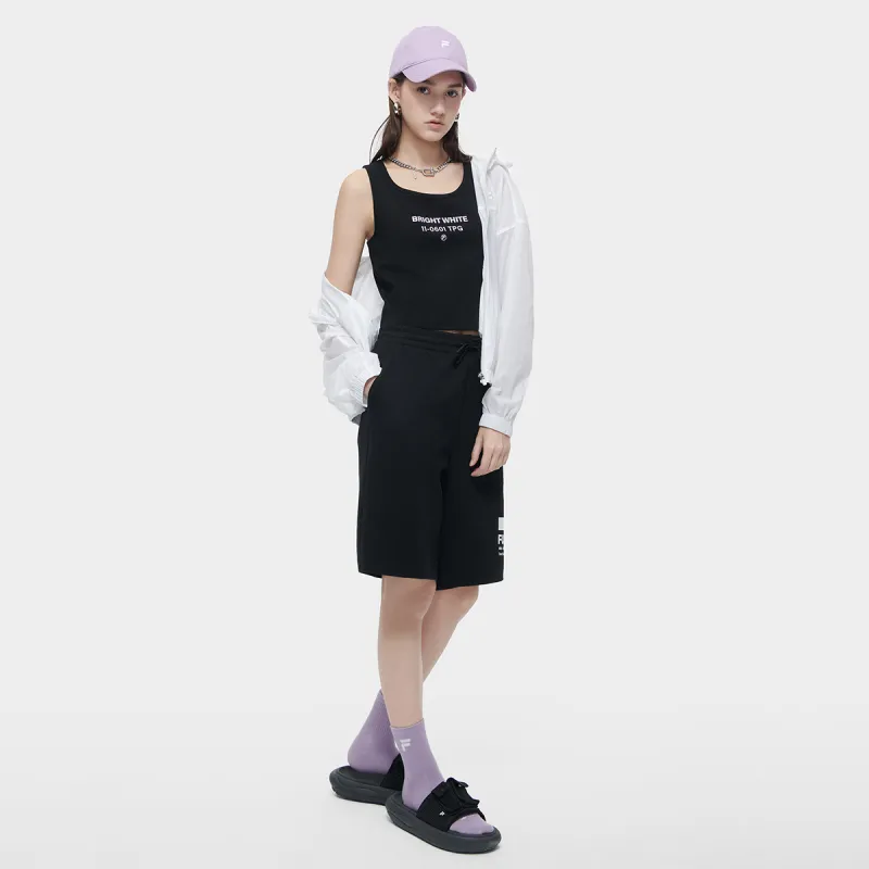 FILA FUSION PANTONE Collaboration Series Casual Shorts Unisex Black-5