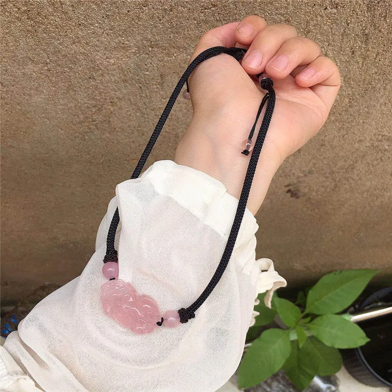 Qing Yi Obsidian Necklaces Unisex-5