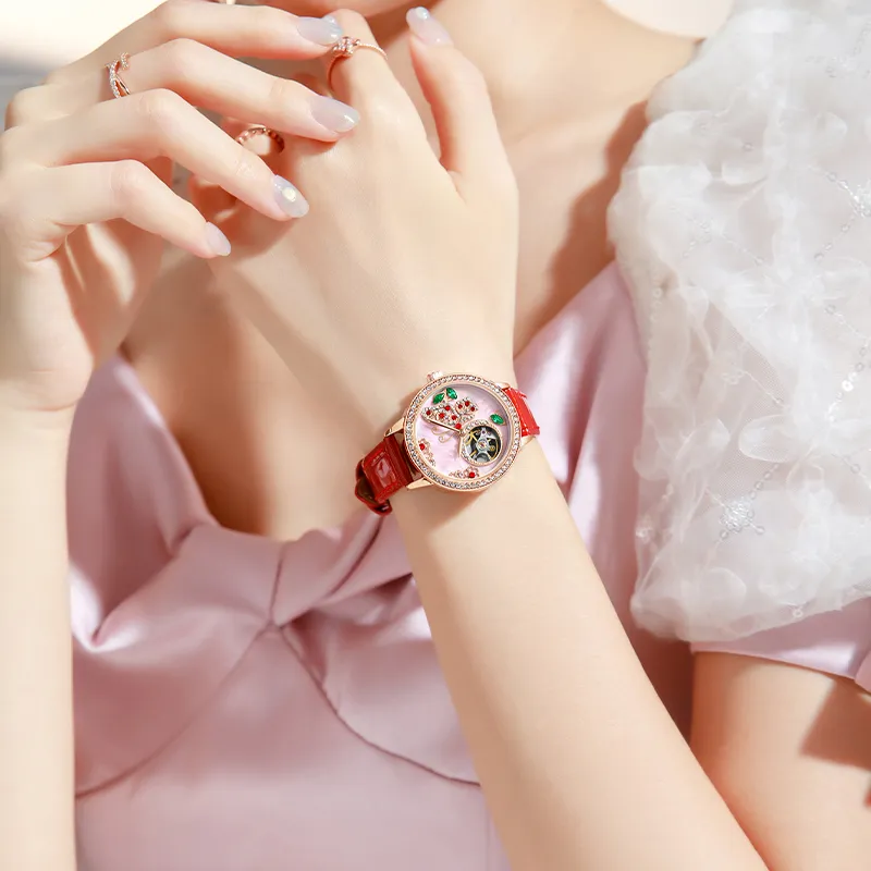 JONNY MOORE Automatic Mechanical Movement Watch Women's Watch Mother-of-Pearl Color Watch Dial J1631GL-4-2