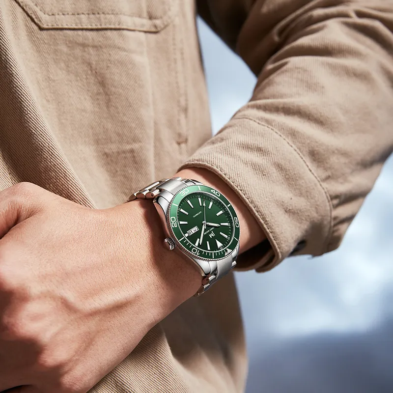 JONNY MOORE Mechanical Movement Watch Men's Watches Green Dial J1633D-3-2