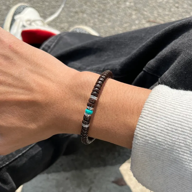Bluish Reverie Coconut Shell Beads Bracelets Unisex-4