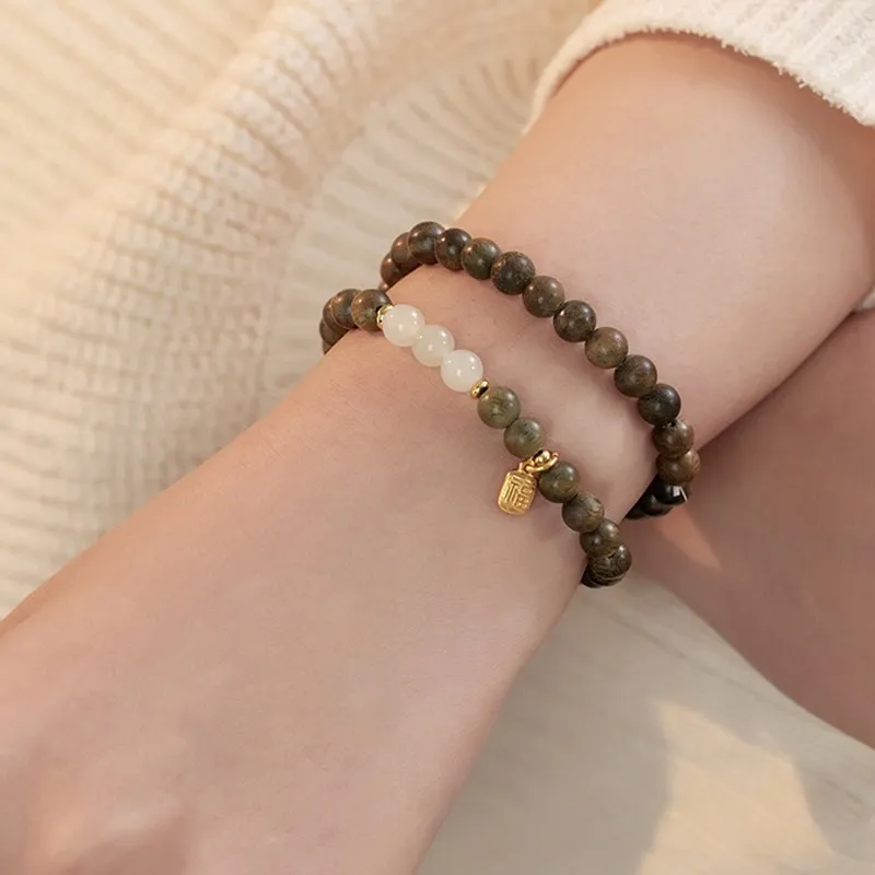 Bluish Reverie Green Sandalwood Bracelets Unisex-6