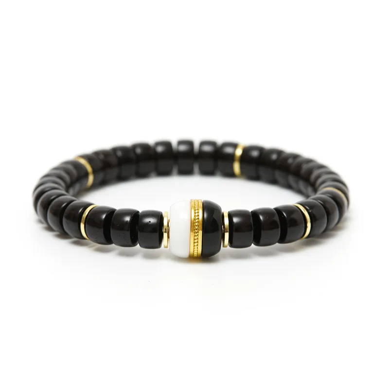 Bluish Reverie Coconut Shell Beads Bracelets Unisex-1