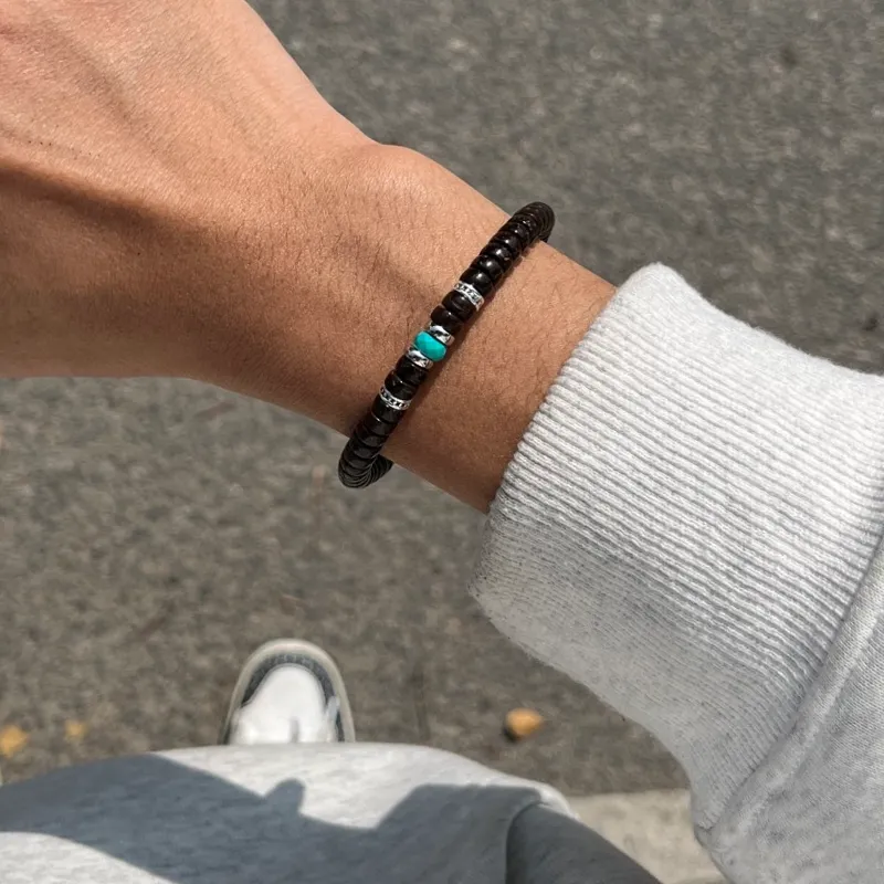 Bluish Reverie Coconut Shell Beads Bracelets Unisex-5