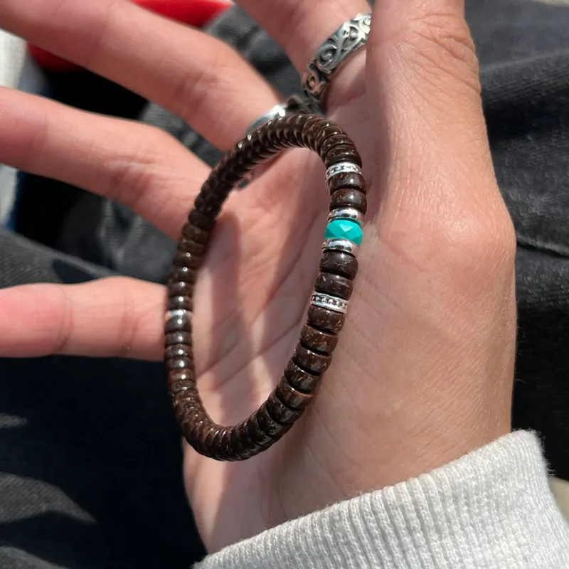 Bluish Reverie Coconut Shell Beads Bracelets Unisex-6