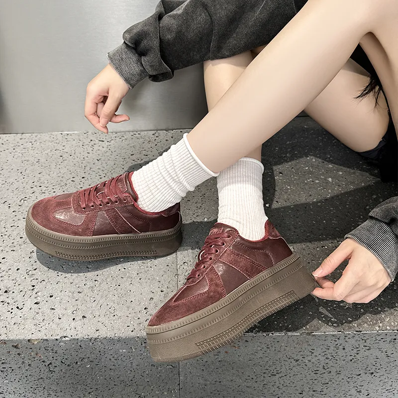 MEIZUSHENGHUI German Army Trainers Cushioning Skateboard Shoes Women's-6