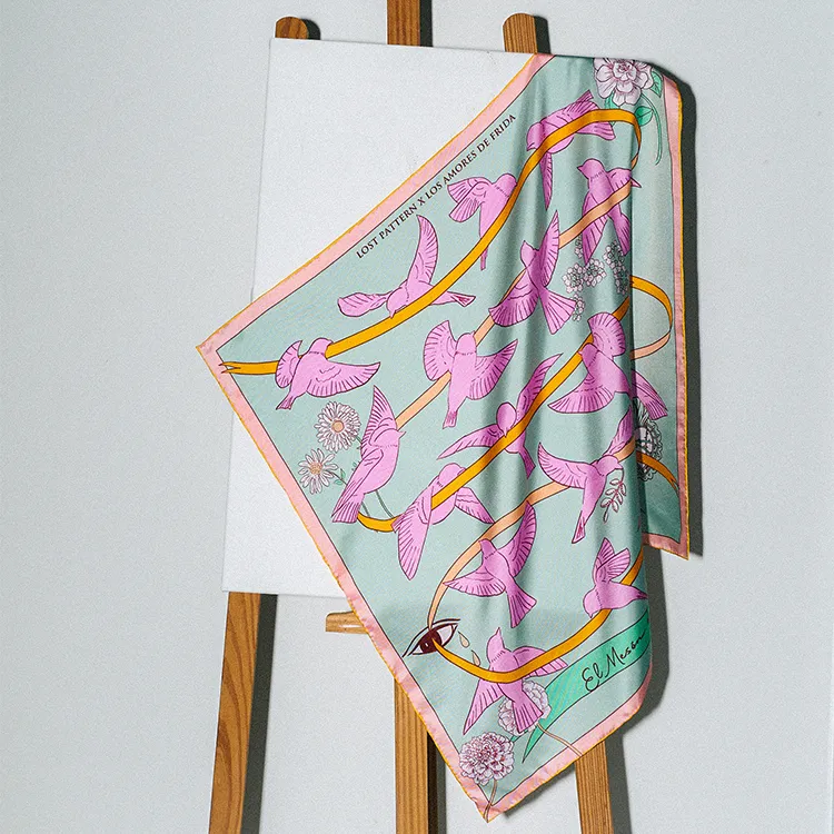 LOST PATTERN Silk Scarves Unisex-1