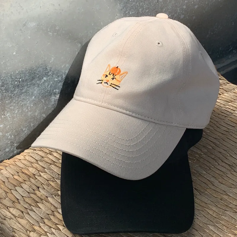 LOST PATTERN Cotton Baseball Caps Unisex Black/Ecru-6