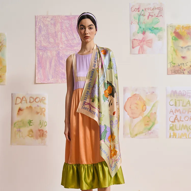 LOST PATTERN Silk Scarves Unisex-2