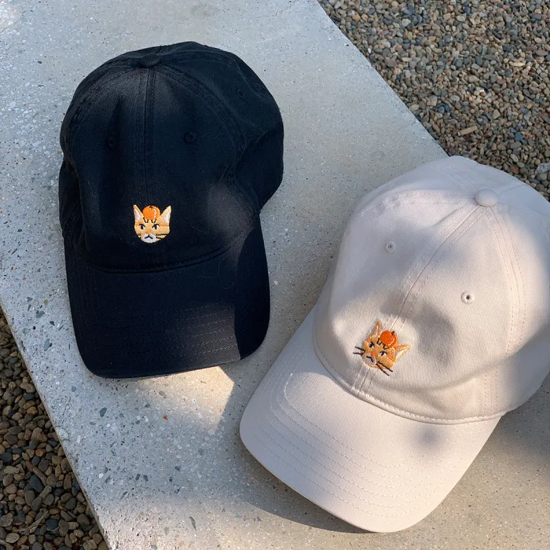 LOST PATTERN Cotton Baseball Caps Unisex Black/Ecru-4