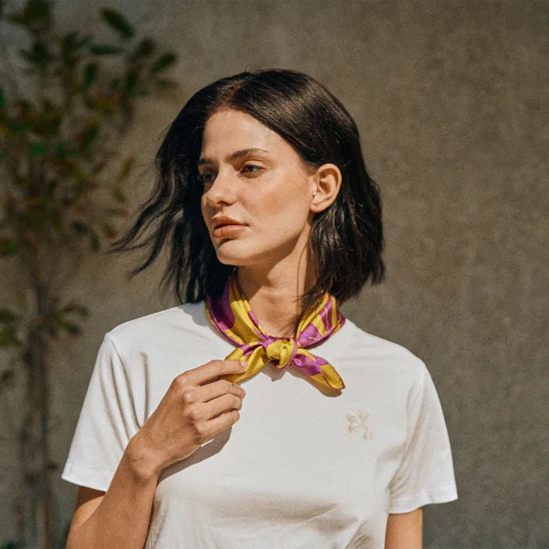 LOST PATTERN Silk Scarves Women's-5