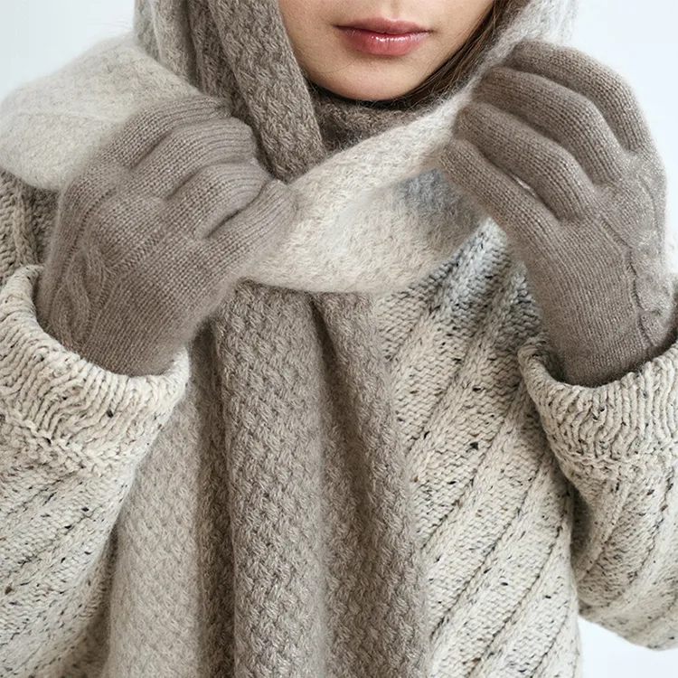 LOST PATTERN Cashmere Knit Scarves Unisex-1