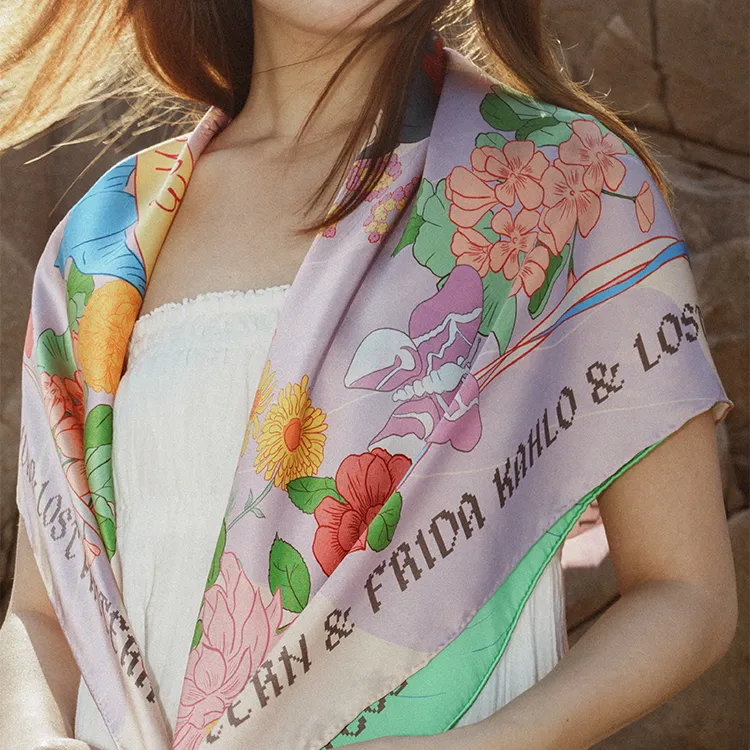 LOST PATTERN Mulberry Silk Scarves Women's-1