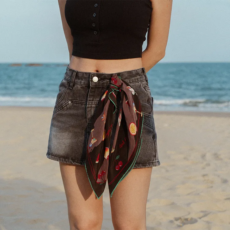 LOST PATTERN Silk Scarves Women's-5