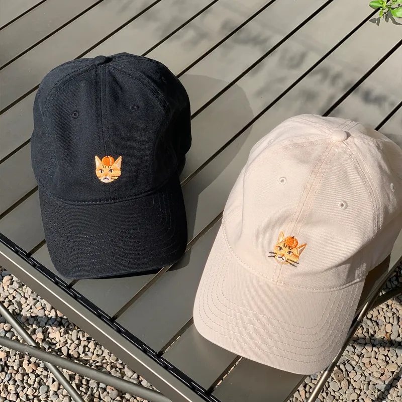LOST PATTERN Cotton Baseball Caps Unisex Black/Ecru-3