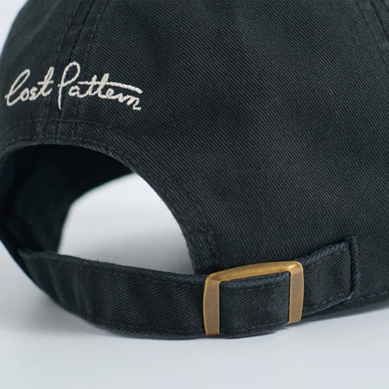 LOST PATTERN Cotton Baseball Caps Unisex Black/Ecru-1