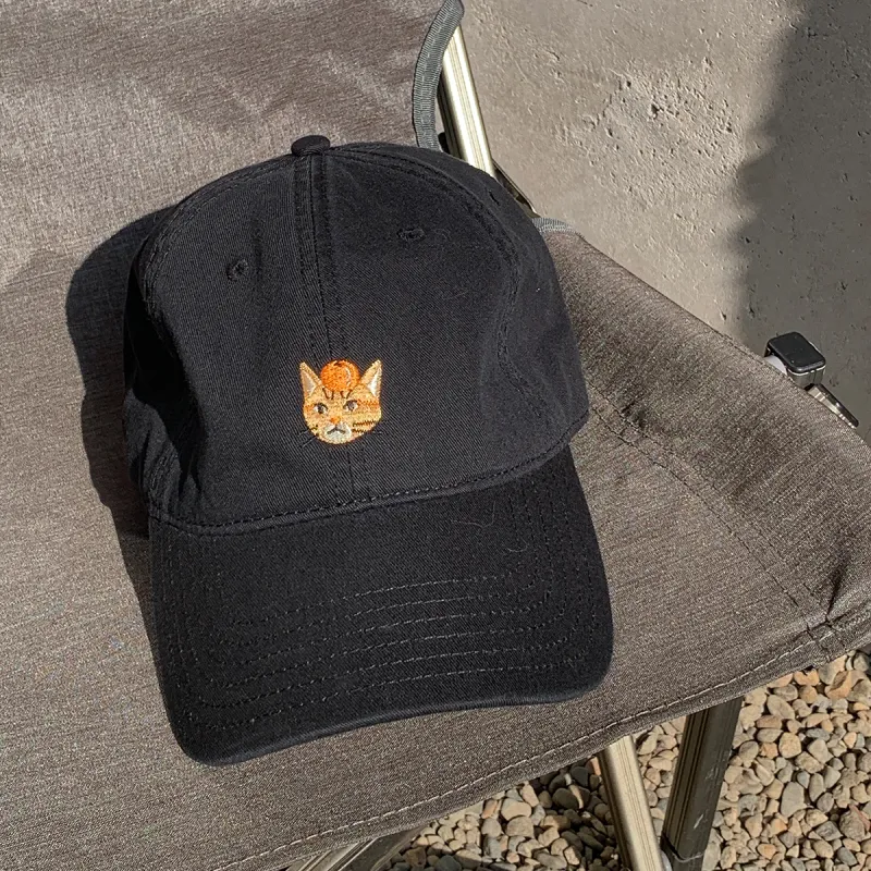 LOST PATTERN Cotton Baseball Caps Unisex Black/Ecru-2