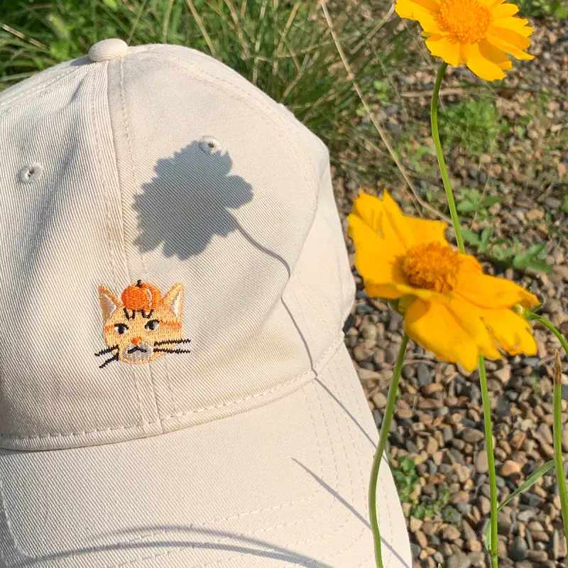 LOST PATTERN Cotton Baseball Caps Unisex Black/Ecru-8