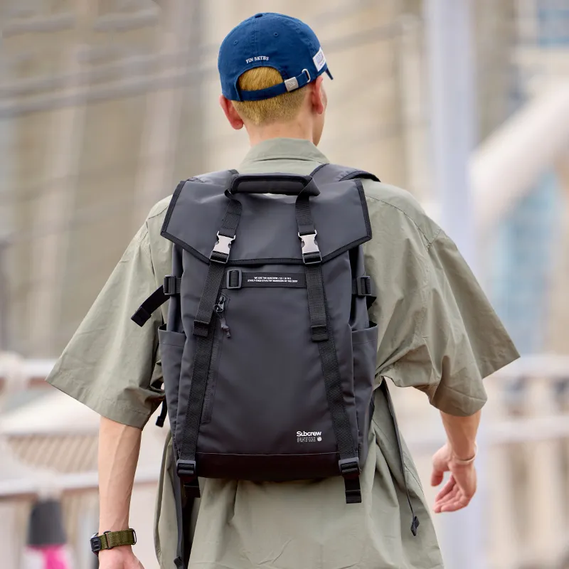 Subcrew Polyester Backpack Unisex Black-2